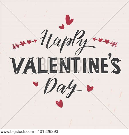 Happy Valentines Day Lettering Text Vector Illustration
