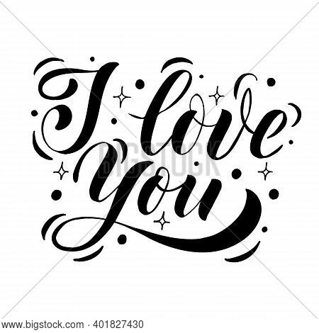 I Love You Lettering Text Vector Illustration