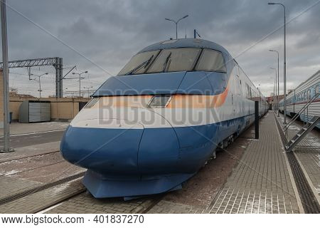 Russia, Saint Petersburg, Museum Of Railways Of Russia, February 2020: Selective Focus The Fastest H