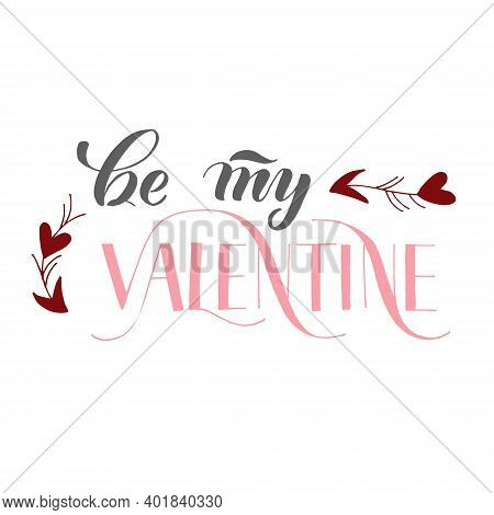 Happy Valentines Day Lettering Text Vector Illustration