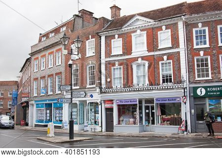 Buildings On West Street In Blandford Forum, Dorset In The Uk, Taken On The 26th October 2020