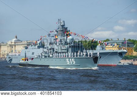 Saint Petersburg, Russia - July 25, 2019: Warships 
