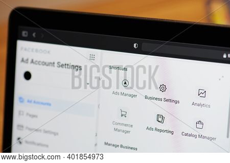 Facebook Ads Account Setting Menu