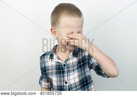 An Ophthalmologist Examines A Boy Who Complains Of Burning And Pain In His Eyes. Eye Fatigue From A