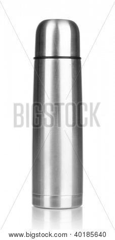 thermos metallo isolato su bianco