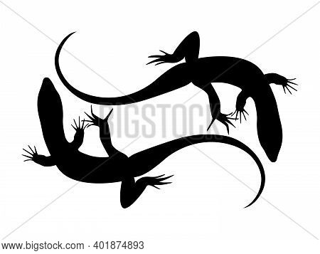 Lizard Silhouette Stock Vector Illustration. Icon, Logo, Symbol.