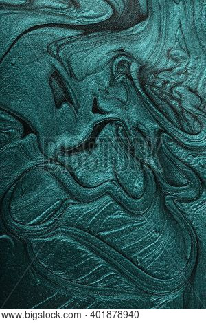 Vertical Shimmer Teal Abstract Background.gorgeous Monochrome Color. Make Up Concept.beautiful Stain