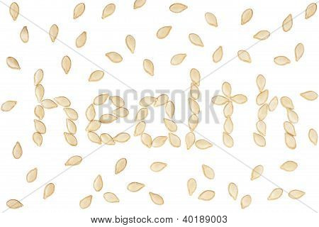Slovo zdraví z dýňových semen