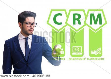 CRM custromer relationship management concept with businessman