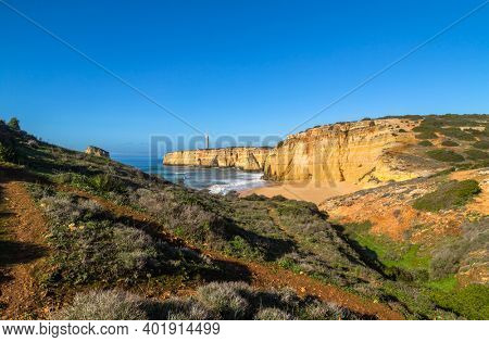 The famous beach of Praia dos Caneiros. This beach is a part of famous tourist region of Algarve.