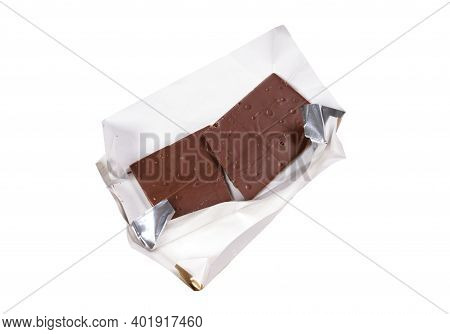 Brown Chocolade Bar Isolated On White Background