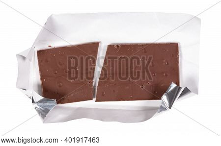 Brown Chocolade Bar Isolated On White Background