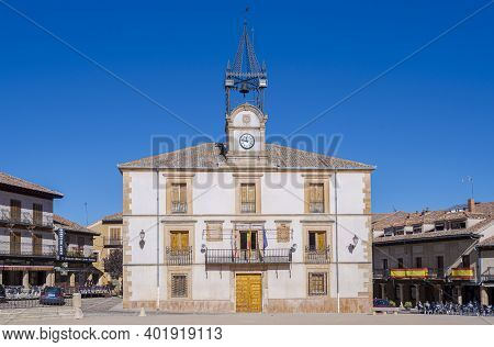 Riaza, Spain - October 29, 2017: Town Hall Of Riaza, A Small Village In The Province Of Segovia, Spa