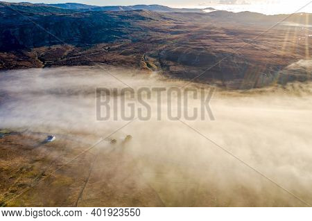 Donegal Covered With Fog From Crove Upper To Teelin - Ireland