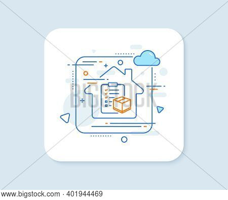 Parcel Checklist Line Icon. Abstract Vector Button. Logistics Check Sign. Package Control Symbol. Pa