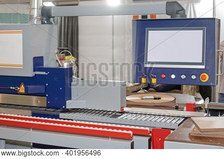 Edge Bander Machine Monitor In Wood Work Shop