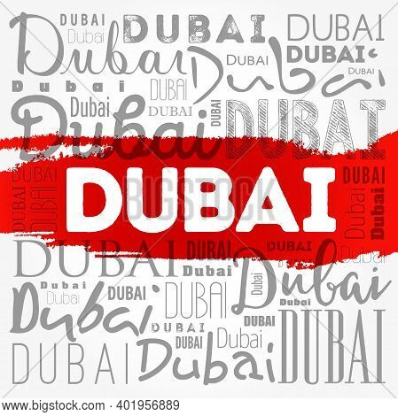 Dubai Wallpaper Word Cloud, Travel Concept Background