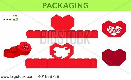 Heart Packaging Design For Valentine's Day, Birthdays, Baby Showers For Sweets, Candies, Small Prese