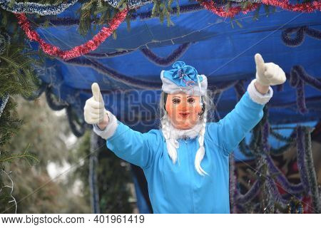 Malanka Celebration - Men Dressed As Snow Maiden