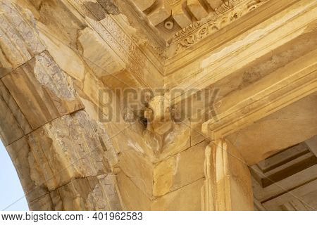 Demon Figure In Ephesus Ancient City. This Figure Is Located In Library.