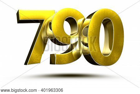 790 Numbers 3d Illustration On White Background With Clipping Path.