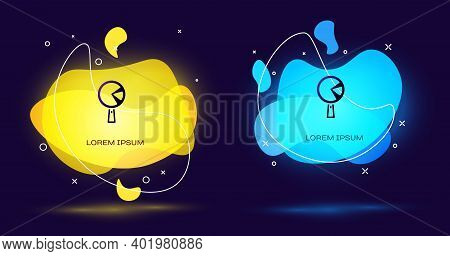 Black Omelette In Frying Pan Icon Isolated On Black Background. Omelet In A Skillet. Abstract Banner