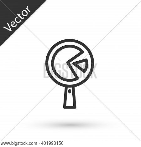 Grey Line Omelette In Frying Pan Icon Isolated On White Background. Omelet In A Skillet. Vector