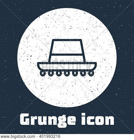 Grunge Line Traditional Spanish Hat Icon Isolated On Grey Background. Monochrome Vintage Drawing. Ve