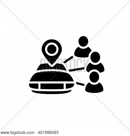 Car Sharing Glyph Icon. New Normal Concept. Car To Share. Rent. Mutual Aid In Lockdown. Charity, Vol