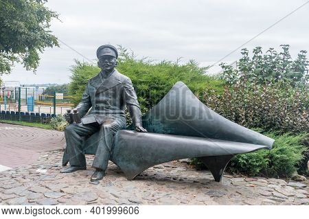 Puck, Poland - September 20, 2020: Monument Of Mariusz Zaruski Brigadier-general In The Polish Army.