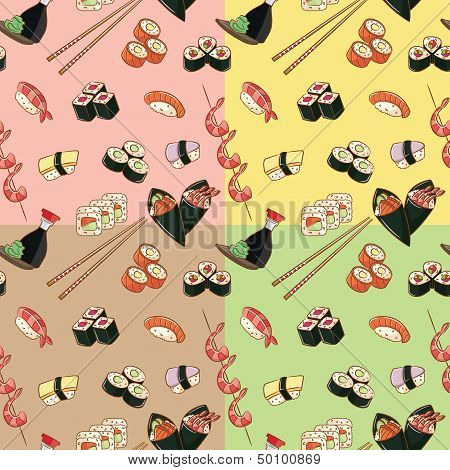 Sushi Seamless Patterns