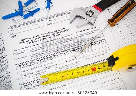 Polish Tax Form And Tools. Credit For Home Construction.