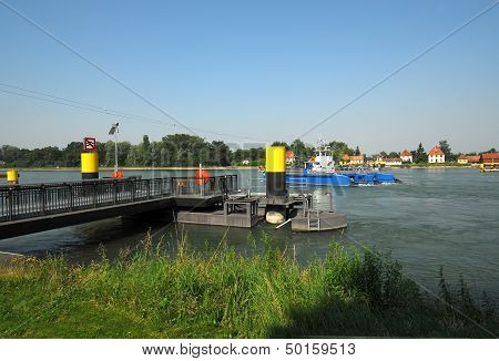 Car ferry on the Rhine