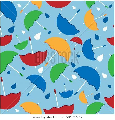 Pattern From Varicoloured Umbrellas