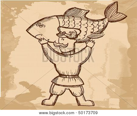 fisherman with big fish
