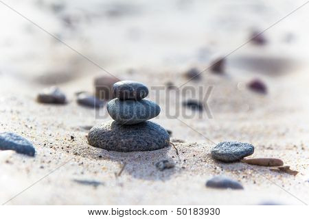 Beach Sea Stone Stones Closeup Sand