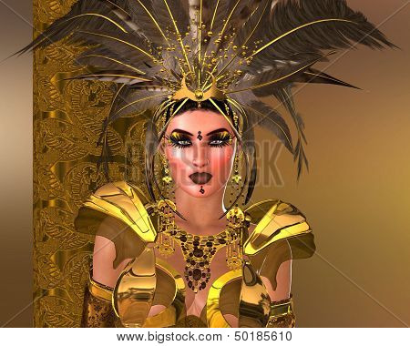 Feather headdress warrior