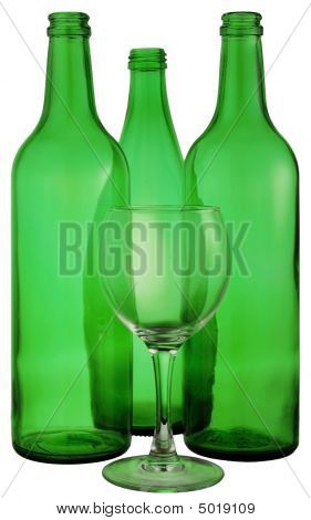 Bottiglia di vetro verde