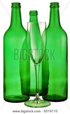 Bottiglia di vetro verde