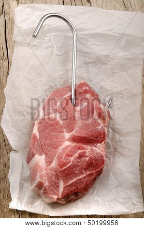 Pork Shoulder Steak On Paper