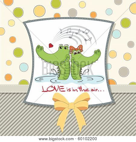 Crocodiles In Love.valentine's Day Card