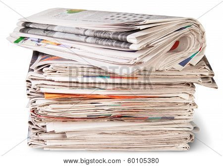 Stack Of Newspapers And The Roll