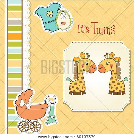 Baby Twins Shower Card