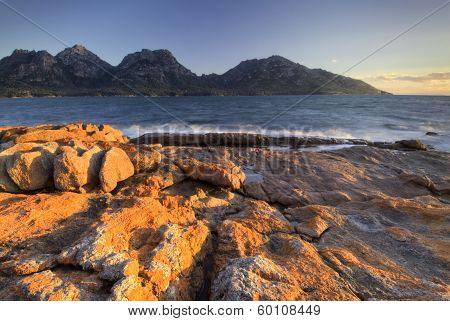 Sunset at Coles Bay, Freycinet National Park, Tasmania, Australia