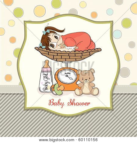 Baby Girl On On Weighing Scale
