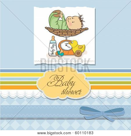Baby Boy Weighed On The Scale