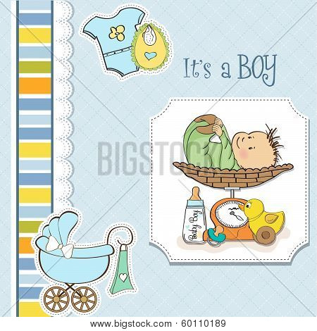 Baby Boy Weighed On The Scale