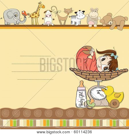 Baby Girl On On Weighing Scale