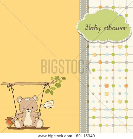 Baby Greeting Card With Teddy Bear