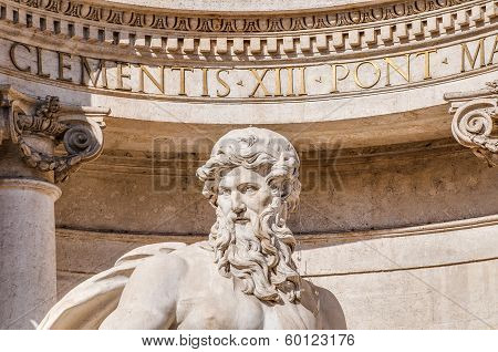 Trevi Fountain, The Baroque Fountain In Rome, Italy.